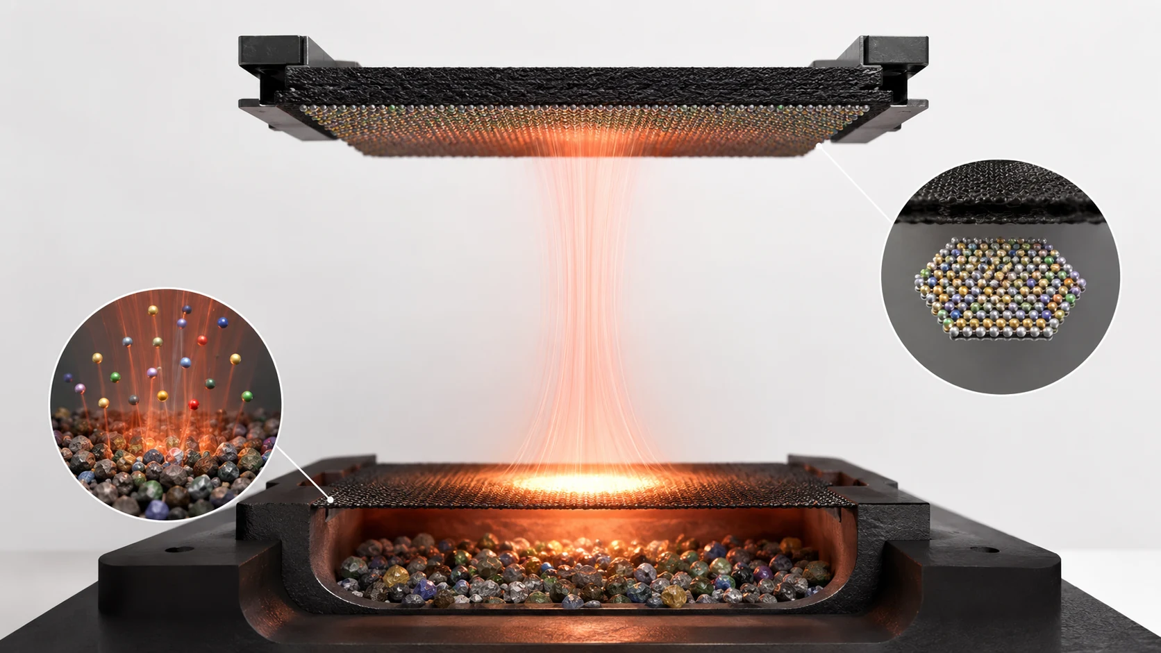 Electrified vapour deposition of multi-element nanomaterials at atmospheric pressure